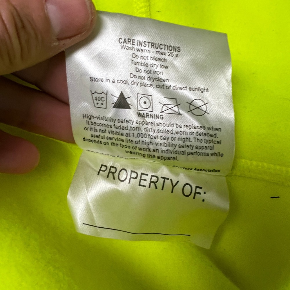 MAXHi-Viz Safety Hoodie ANSI Class 3 Hi Vis Reflective Zip Up Jacket L Yellow - Picture 6 of 14